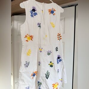 Roller Rabbit White Dress with Colorful Embroidery